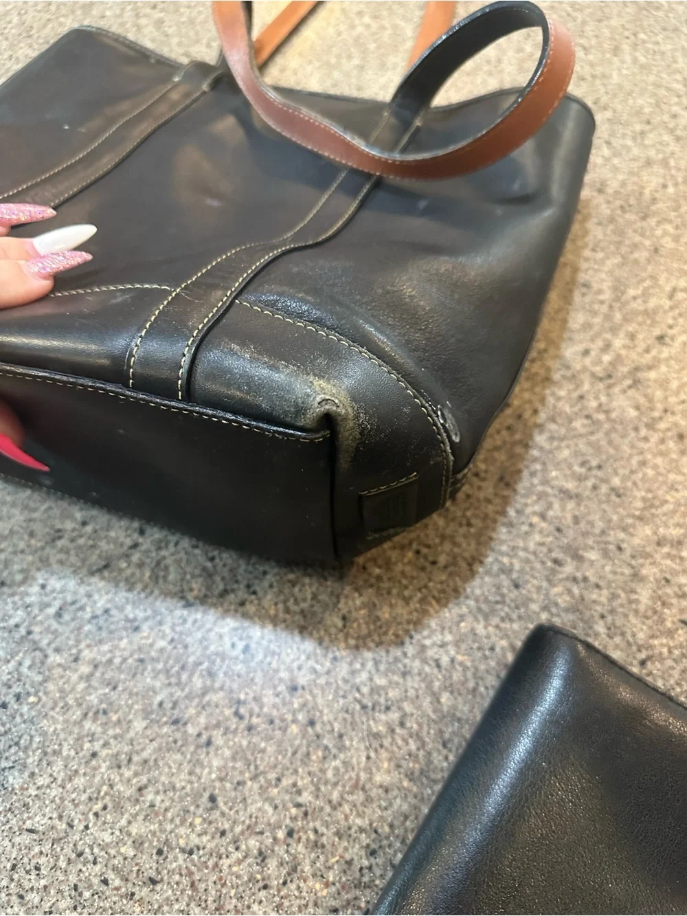 Coach Black Leather Men's Tote with Matching Wallet